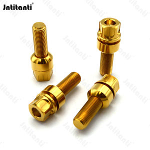 Perno de rueda de titanio Gr.5 de asiento esférico flotante antirrobo de Color dorado de alto rendimiento para <span class=keywords><strong>Porsche</strong></span> con llave de titanio - Product Image 6