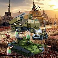 Jouet en plastique armée soldats camion combattant Jet réservoir militaire véhicule blindé garçons jeu éducatif ensemble blocs de construction ensemble