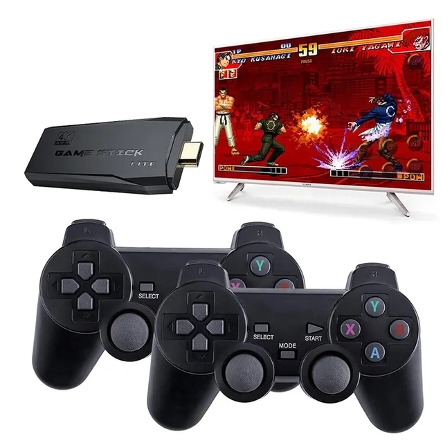 64G Stick Lite 4K M8 Retro Gaming Console Machine Player HD Wireless Family Mini 10000 TV Box Video Game Retro Stick 4k 64gb