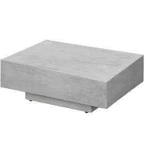 Square Coffee Table Concrete Table Top With Clay Top Sturdy Legs For Living Room Coffee Shop