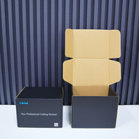 Emballage en carton ondulé noir avec logo personnalisé, boîte en carton d'expédition, boîte pliante personnalisée mate, boîtes postales