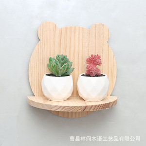 Estante de pared de madera con forma de oso para almacenamiento y exhibición de aromaterapia, estante flotante para libros de cuidado personal y artículos diversos - Product Image 3
