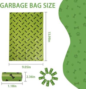 Sacs à déjections canines en plastique écologiques de haute qualité avec logo personnalisé, contrôle des odeurs renforcé, biodégradables pour usage extérieur - Product Image 2