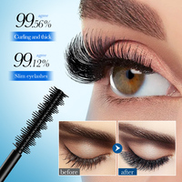 Mascara 4D en fibres SADOER Cosmetics, produit de beauté OEM ODM, tube de mascara imperméable, longue durée, maquillage naturel, volume et recourbement