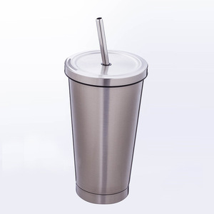 Venta vacío flaco vaso de agua con paja y tapa en caliente y en frío de acero inoxidable de doble pared taza de la taza de café - Product Image 5