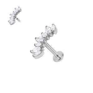 Para la venta caliente nuevo siete caballo ojo corona nariz Labret circón titanio cuerpo Piercing joyería al por mayor - Product Image 6