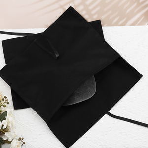 Custom Logo Printed <b>Envelope</b> Hats Gift Packaging Cotton Bag With Ribbon Black Cotton Herringbone Clothes Shoes <b>Envelope</b> Dust Bag - Product Image 4
