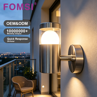 Lampe étanche FOMSI IP44, luminaire mural extérieur en acier inoxydable, montage en surface, lampe murale de jardin LED, AC220-240V