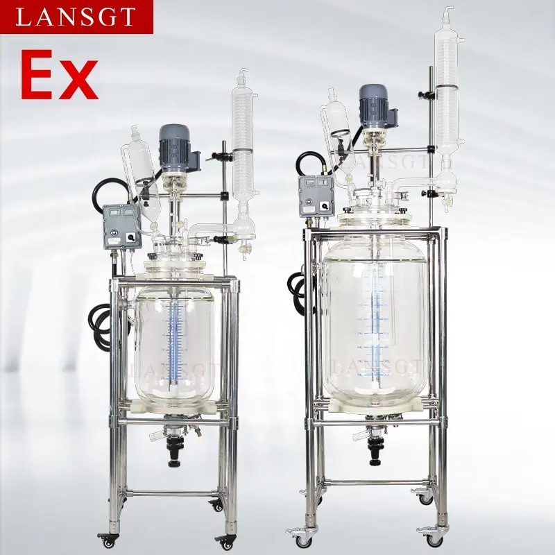1L-200L LANSGT Explosion Proof Jacketed Glass Reactor Laboratory Equipment Chemistry Lab Equipment