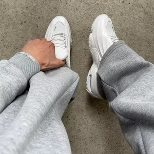 <span class=keywords><strong>Pantaloni</strong></span> Casual da <span class=keywords><strong>Uomo</strong></span> Rosa Tinta Unita, Design Largo in Puro Cotone con Logo Ricamato, Joggers Comodi per <span class=keywords><strong>Uomo</strong></span> - Product Image 6