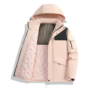 Chaqueta acolchada de algodón con capucha y logotipo personalizado para hombre, abrigo cálido de otoño e invierno, chaqueta deportiva para exteriores, acolchada con grafeno, informal. - Product Image 4