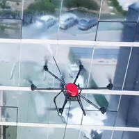 Dron de Lavado a Presión con Marco de Fibra de Carbono, Cámara FPV Impermeable IP67 para Limpieza de Villas y Edificios de Oficinas