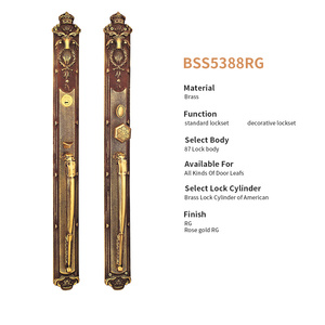 Fuxianglai Vintage Villa porta serratura impermeabile in rame esterno in rame porta maniglia cilindri per stile classico - Product Image 5