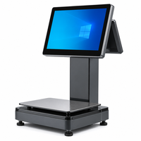 Báscula TPV con reconocimiento IA, doble pantalla BOE de 15.6'', RK3568, Android 11, Intel i5, Windows, caja registradora con cámara de 2MP e impresora de 58mm