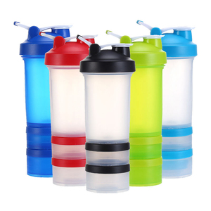 Wholesale Custom 500ml Plastic Sport Gym <strong>Protein</strong> Shaker 3 Layers New Design Water for Blender Bottle Hot <strong>Cheap</strong> <strong>Shake</strong> for Ball - Product Image 1