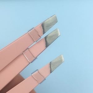 Factory Direct <b>Sale</b> Thick Metal Private Label Stainless Steel Hollow Tweezers for Eyebrows,Eyelashes,Facial Hair Makeup Tweezers - Product Image 2