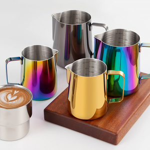 Strumento per <span class=keywords><strong>caffè</strong></span> Espresso multiplo personalizzato per <span class=keywords><strong>caffè</strong></span> e Latte Art tazza <span class=keywords><strong>fumante</strong></span> 304 acciaio inossidabile portatile per schiumare Latte brocca - Product Image 5