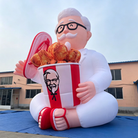 Mascotte gonflable géante personnalisée pour marque de restauration rapide, certifiée CE, résistante au soleil et à l'eau, avec ventilateur intégré, installation facile, durable