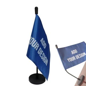 Drapeau de voiture personnalisé écologique en polyester avec base magnétique, mât flexible en métal, impression numérique double face pour voiture - Product Image 1