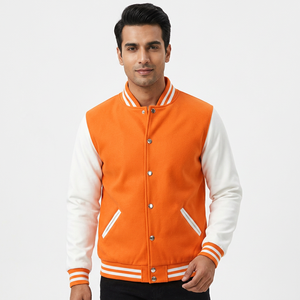 Vestes varsity brodées de haute qualité avec logo personnalisé, style streetwear, en polaire et cuir, pour homme, pour l'hiver. - Product Image 1