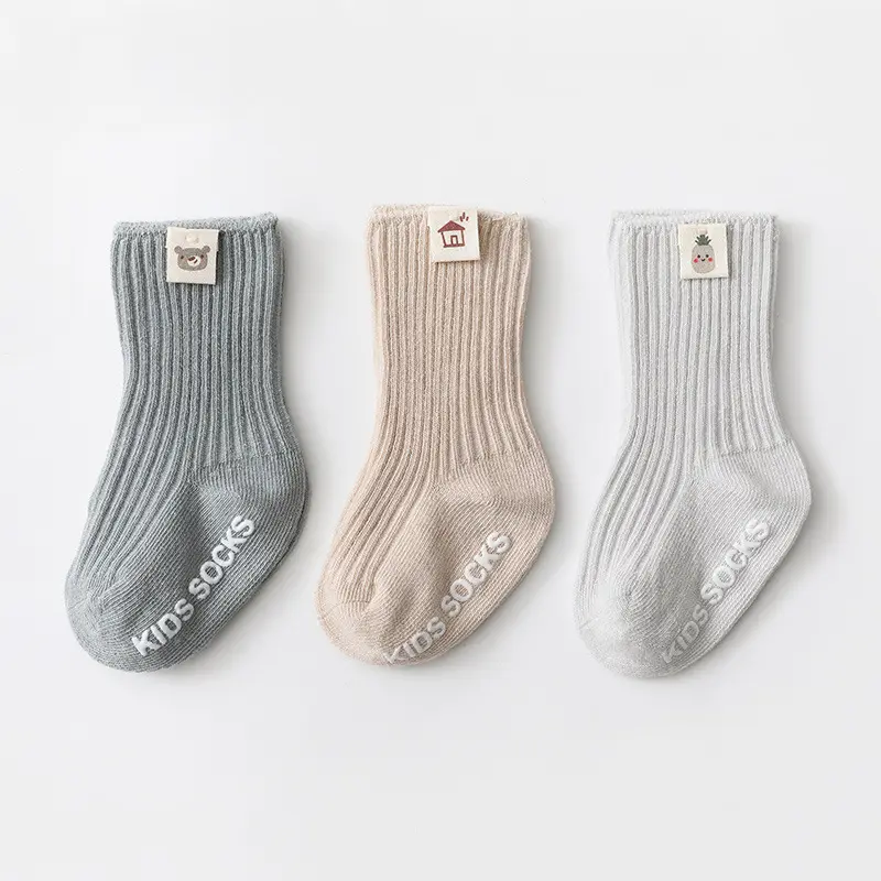 Newborn baby candy color anti slip socks crew crawling socks