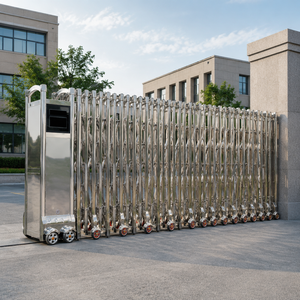 <span class=keywords><strong>Portail</strong></span> de cour électrique rétractable automatique en acier inoxydable, extensible et pliable, pour usage extérieur, allée de <span class=keywords><strong>garage</strong></span>, cour et appartement - Product Image 4