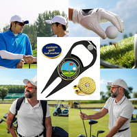 Outil de réparation de divots de golf magnétique personnalisé en métal, avec marqueur de balle, en forme de jeton de poker, avec clip pour casquette et design de bouchon de balle, pour clubs de golf personnalisés