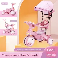 Tricycle pour enfants, poussette pour bébé, 1 à 6 ans, en plastique, fabriqué en Chine