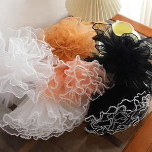 Ngọc Trai Xếp Li Sóng Lưới Hoa Gói Lưới Giấy Với Ngọc Trai Cạnh Bó Hoa Bao Bì Cho Valentine Của Ngày Bán Hoa - Product Image 4