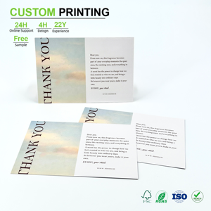 Tarjeta de Agradecimiento Personalizada con Diseño de Atardecer y Mensaje Aromático Impreso <span class=keywords><strong>para</strong></span> Apreciación del Cliente, Empaquetado al por Mayor - Product Image 1