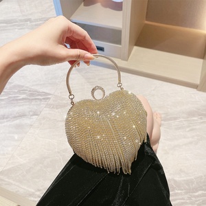 Bolsa de ombro feminina com diamante de borla, para noite, em cristal, para casamento - Product Image 2