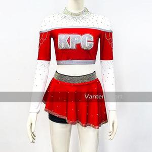 ชุดเต้นรำเชียร์แขนยาวกระโปรงสีดำชุดเชียร์ลีดเดอร์ออกแบบตามสั่ง - Product Image 4