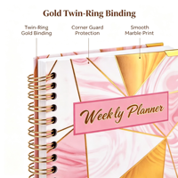 Agenda personnalisé 2027 – Design en cuir rigide avec reliure spirale, pages détachables en PP – Journal de gratitude, journal de grossesse, carnet de notes, planificateur