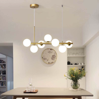 Lampe suspendue LED moderne pour la décoration de la maison, luminaire suspendu en verre, lampe suspendue pour îlot de cuisine, hauteur réglable, Magic Beans, lustre long suspendu