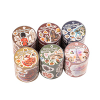 1 rouleau d'autocollants Travelogue Series Retro Die-Cut Glitter Film Creative Notebook Stickers
