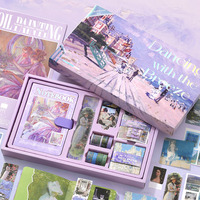 SIMNO Plus charmant peinture à l'huile décoratif bricolage Journal Kit Vintafe personnes boucle magnétique cahier journal ensemble pour les femmes
