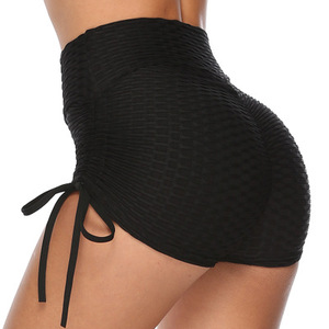Shorty de Sport Taille Haute Texturé Bulle Scrunch Effet Push-Up Course Yoga Cordon de Serrage - Product Image 4