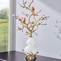 Ornement en cristal en forme de gourde pour salon de villa de luxe européenne, artisanat de décoration créative moderne pour la maison