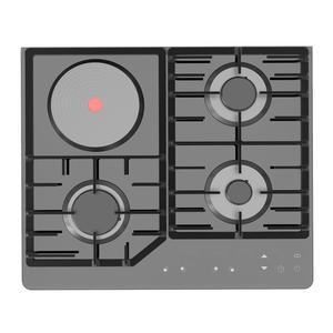 แผงกระจกเตาแก๊ส4หัวเผาสวิตช์สัมผัสจุดระเบิดอิเล็กทรอนิกส์ติดตั้งในตัวสำหรับใช้ในครัวเรือน - Product Image 1