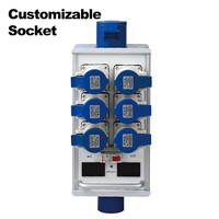Equipo de distribución de energía de escenario SHTX, enchufe industrial de 7 vías con pantalla de voltaje trifásico, caja de alimentación colgante de distribución de energía de 380V