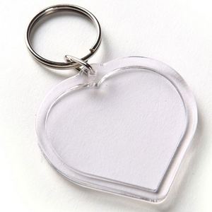 واضح الاكريليك الحب القلب فارغة DIY إدراج صورة الإطار تقسيم كيرينغ مفتاح حلقة المفاتيح المفاجئة في الصورة حامل المفاتيح - Product Image 6