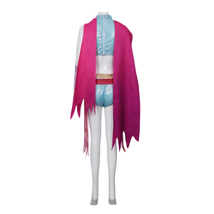 Costume assorti mère-fille inspiré de la <span class=keywords><strong>gazelle</strong></span>, haut court bleu brillant et short avec cape rouge, tenue de fête d'Halloween pour cosplay - Product Image 4