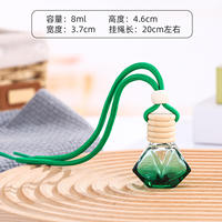 Bouteille diffuseur de parfum en verre colorée de 8 ml, bouteille de désodorisant pour voiture réutilisable