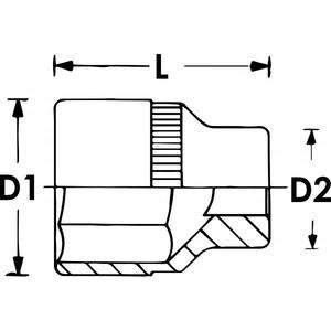 VIGOR - V2700N 1/4 ''6 pans longs-EAN 4047728058742 HAND SOCKETS 1/4" - Product Image 2