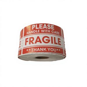 Etiquetas Adhesivas de Advertencia para Alimentos, Etiquetas de Embalaje Frágiles de Papel Impermeable, Venta al Por Mayor a Bajo Costo, Inventario de Fábrica - Product Image 1