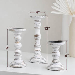 Juego de 3 Portavelas Modernos Rectangulares de Madera Maciza de Color Personalizado, Diseño Art Deco Ecológico para Decoración del Hogar - Product Image 4