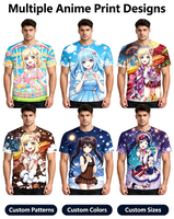 Nouveau T-shirt décontracté pour homme à manches courtes, série Anime Girl, impression 3D