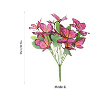 Fleurs artificielles en soie de haute qualité, faites à la main, en forme de papillon, avec tige, décoration d'intérieur, décoration de remise de diplôme, Nouvel An, Noël, plantes artificielles en gros