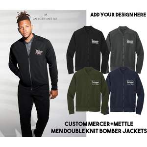 MM3000 Blousons bombardiers en tricot double pour hommes avec logo brodé sur mesure 2025 par Mercer + Mettle Personnalisé - Product Image 4