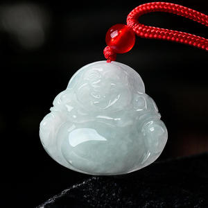 Colgante de Jadeíta Natural de Myanmar con Buda, Joyería para Mujer, Diseño Original, Estilo Chino, Regalo con Certificado de Tasación FG95 - Product Image 2